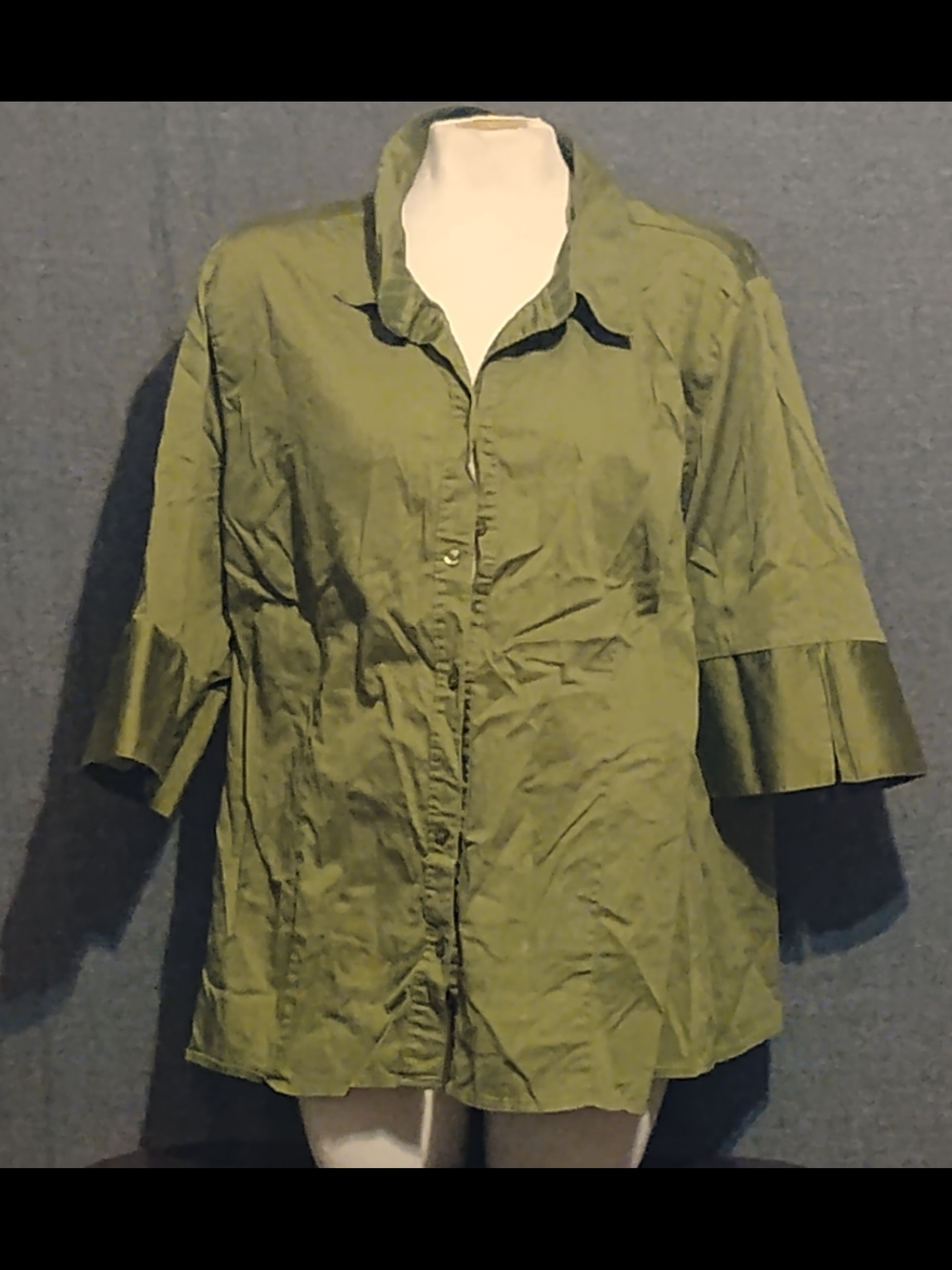 Studio 1940 Olive Green Button-Front Shirt